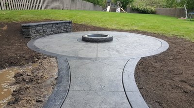 Stamped Concrete Patios, Concrete Driveways, Sidewalks, Steps, Seat Walls, Firepits, Ham Lake, Andover, Blaine, Coon Rapids, Lino Lakes, Forest Lake, East Bethel, Anoka, Maple Grove