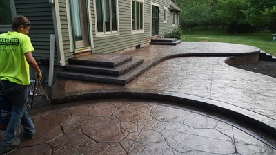 Stamped Concrete Patios, Concrete Driveways, Sidewalks, Steps, Seat Walls, Firepits, Ham Lake, Andover, Blaine, Coon Rapids, Lino Lakes, Forest Lake, East Bethel, Anoka, Maple Grove