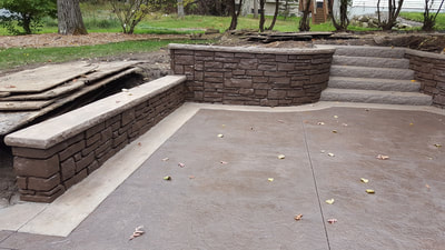 Stamped Concrete Patios, Concrete Driveways, Sidewalks, Steps, Seat Walls, Firepits, Ham Lake, Andover, Blaine, Coon Rapids, Lino Lakes, Forest Lake, East Bethel, Anoka, Maple Grove