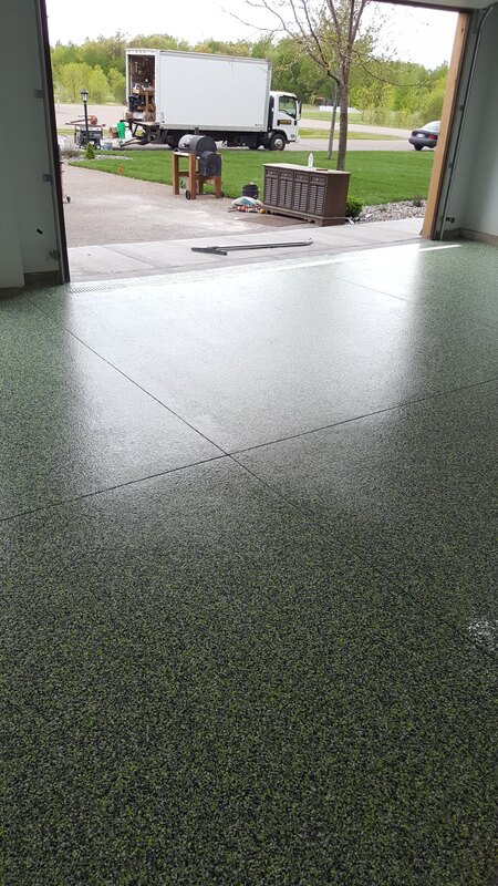 Garage Floor Coating Ham Lake, MN, Andover, Blaine, Chip Floor, Epoxy