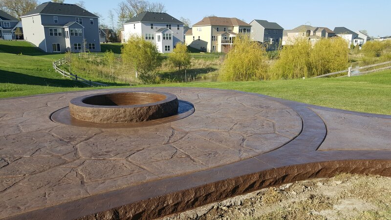 Stamped Concrete Patio, Ham Lake, Andover, Blaine, Concrete, Patios, Firepit