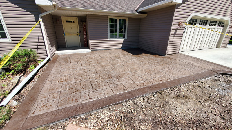 Stamped & Colored Concrete Patio, Yorkstone Patio, Maple Grove