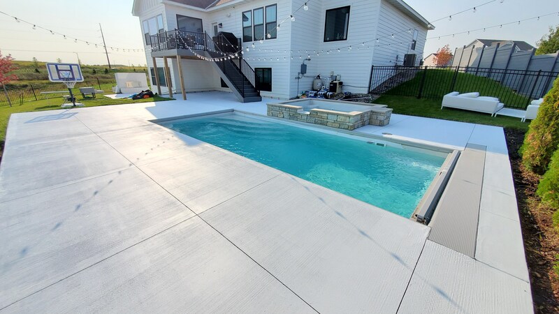 Concrete Pool Deck Blaine, Concrete Pool Surround, Andover, Coon Rapids, Maple Grove, Stamped Concrete Pool Deck