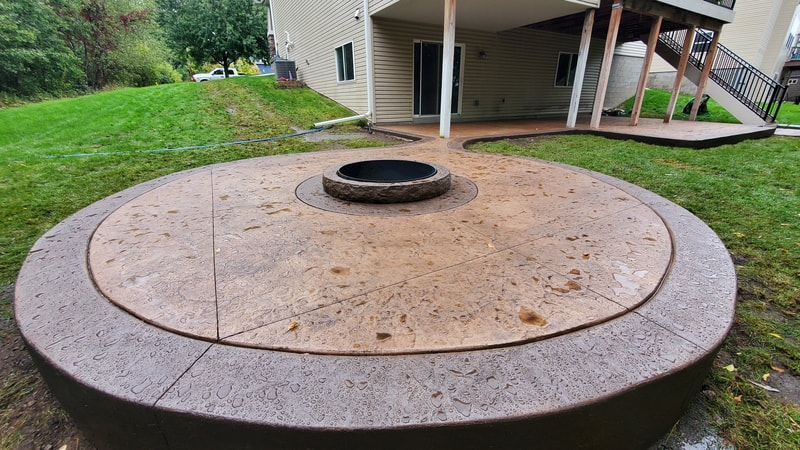 Firepit, Concrete Patio Fire Pit, Concrete Fire Ring, Stamped Concrete