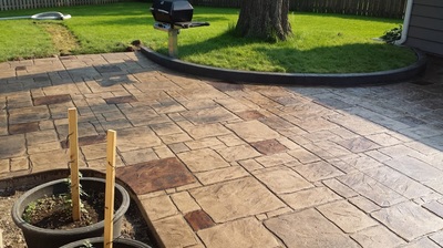 Stamped Concrete Patios, Concrete Driveways, Sidewalks, Steps, Seat Walls, Firepits, Ham Lake, Andover, Blaine, Coon Rapids, Lino Lakes, Forest Lake, East Bethel, Anoka, Maple Grove