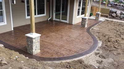 Stamped Concrete Patios, Concrete Driveways, Sidewalks, Steps, Seat Walls, Firepits, Ham Lake, Andover, Blaine, Coon Rapids, Lino Lakes, Forest Lake, East Bethel, Anoka, Maple Grove