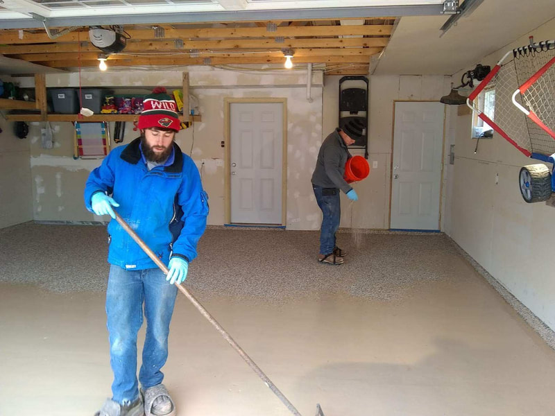 epoxy floor coating, garage floor, chip floor, polyaspartic coating