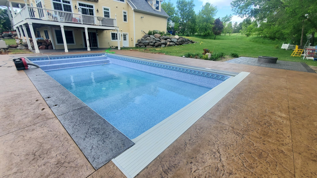 Stamped Concrete Pool Deck, Concrete Pool Deck Company, Minnesota, Minneapolis, Twin Cities, Concrete Pool Coping,