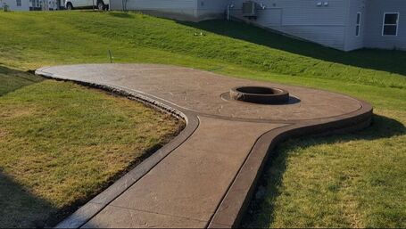 Stamped Concrete Patio Ham Lake, Blaine, Andover, Concrete Steps, Ashlar Stamped Concrete, Cut Stone Liner Edges