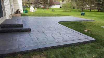 Stamped Concrete Patios, Concrete Driveways, Sidewalks, Steps, Seat Walls, Firepits, Ham Lake, Andover, Blaine, Coon Rapids, Lino Lakes, Forest Lake, East Bethel, Anoka, Maple Grove